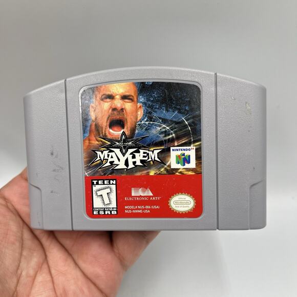 WCW Mayhem (Nintendo 64, 1999) N64 Authentic Tested & Working - FREE SHIPPING - Picture 1 of 8
